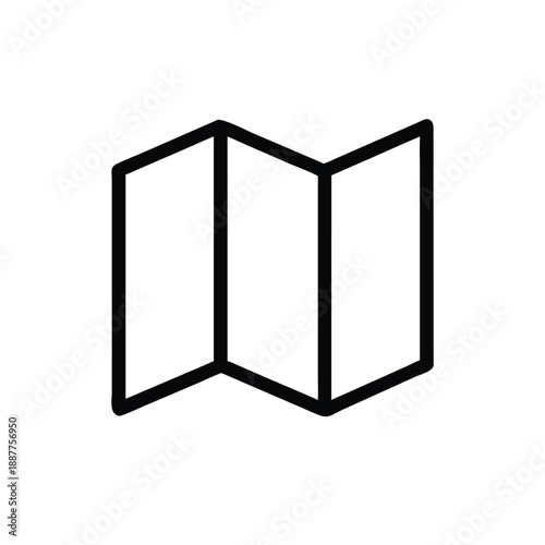 Folded Travel Map Navigation Routing Icon