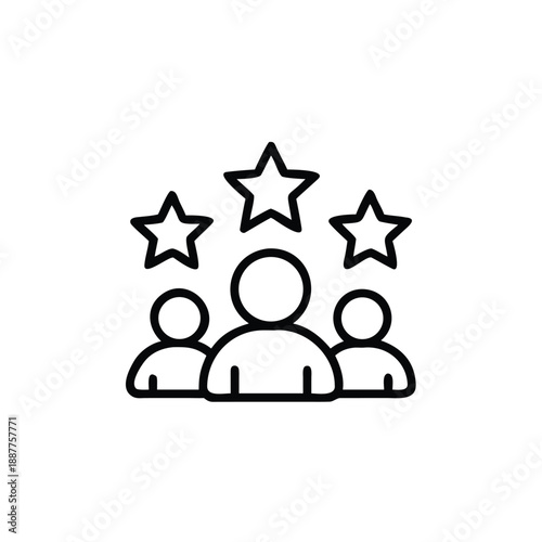 Customer Review People Group Star Rating Icon