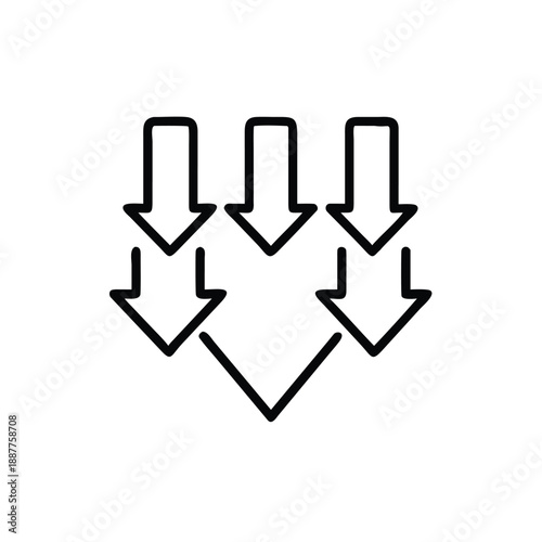 Negative Growth Multiple Downward Arrows Icon