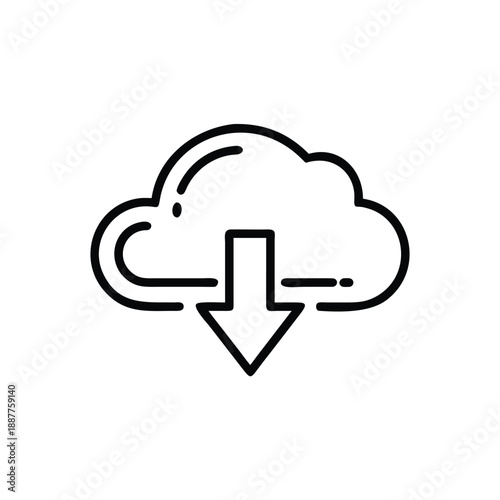 Cloud Download Data Storage UI Icon