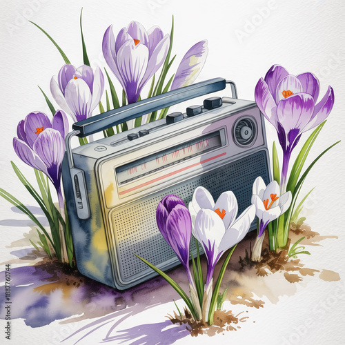 watercolor crocuses