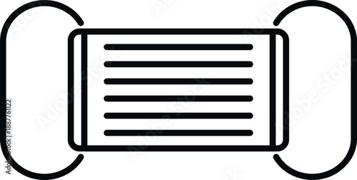 Surgical face mask symbol for hygiene and pandemic disease prevention