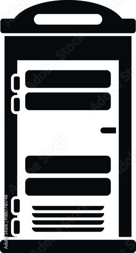 Portable toilet icon representing temporary sanitation and public hygiene