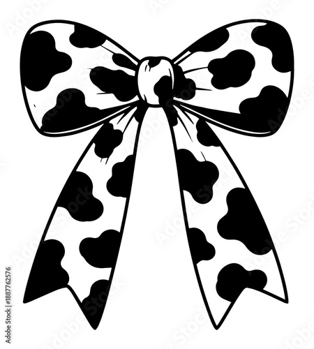 Cow Pattern Heart And Bow Icons