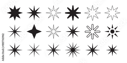 Sparkling wind trail with mystic stars and astronomical symbols for enchanting fantasy design compositions