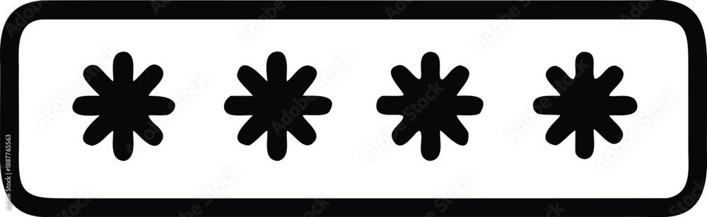 Obraz premium Padlock With Password Asterisks Security