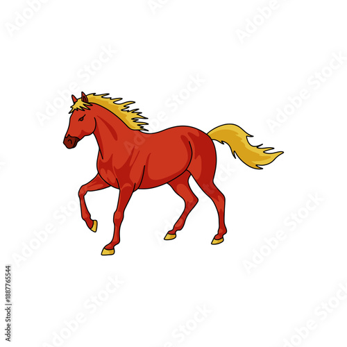 Red horse cartoon illustration