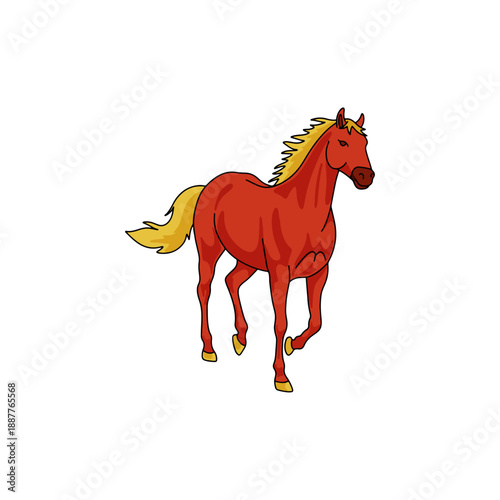 Red Horse Cartoon Illustration