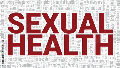 Sexual Health word cloud conceptual design isolated on white background.