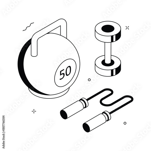 Dynamic isometric illustration highlighting hiit workout and intense training