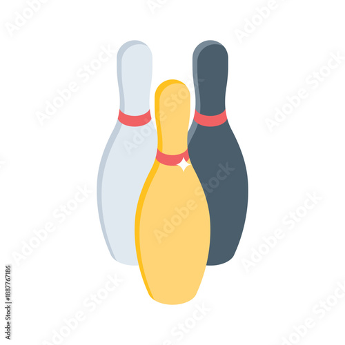 Trendy isometric style icon of a bowling