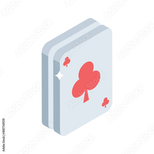 Trendy isometric style icon of deck of poker cards