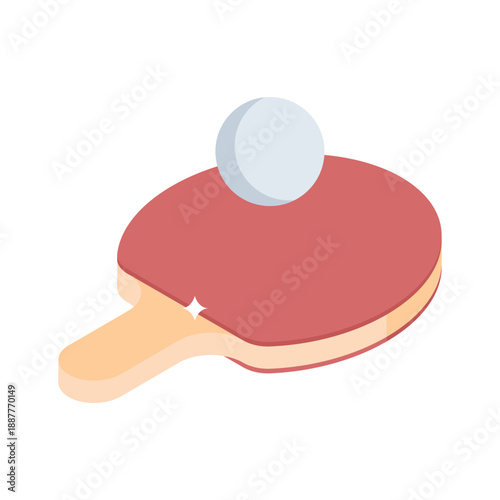 Handy isometric style icon of ping pong match