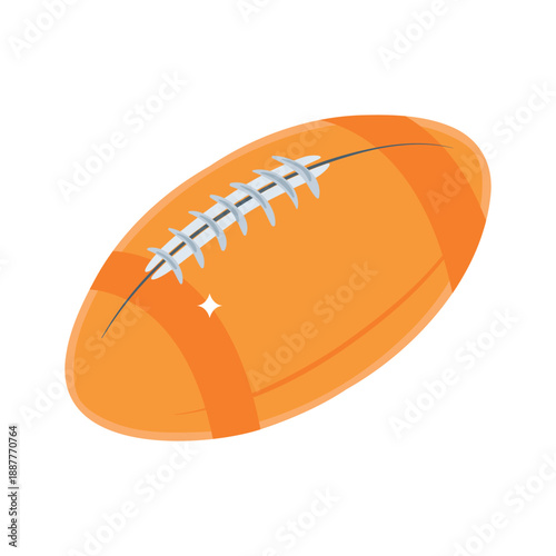Trendy isometric style icon of rugby ball and field