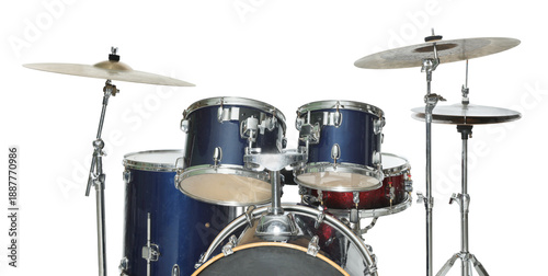 Photography Drum kit isolated on white. Musical instruments
