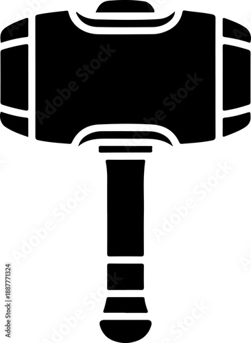 thor hammer silhouette vector illustration