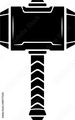 thor hammer silhouette vector illustration