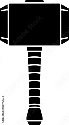thor hammer silhouette vector illustration