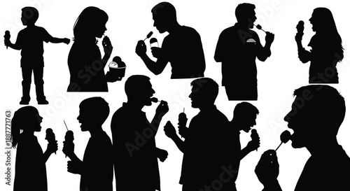 Group of people enjoying ice cream together