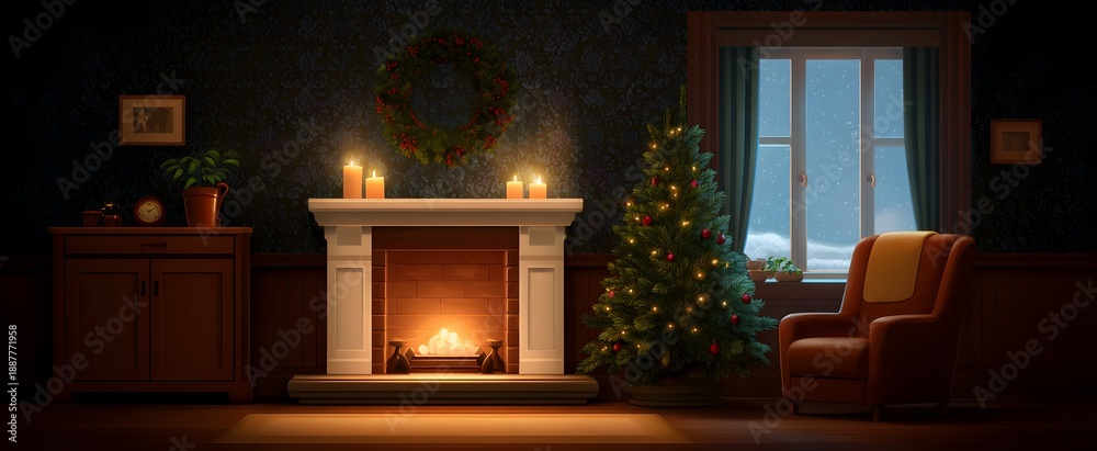 Obraz premium A cozy christmas eve message radiating heartfelt warmth and joyful seasonal spirit