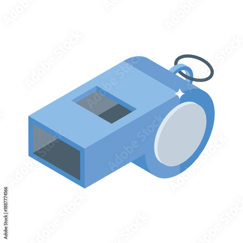 Premium isometric icon of sports referee whistle