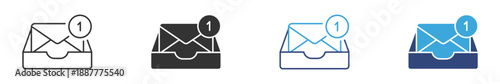 Inbox Icon set. Mail Received and New Message Notification Symbol. Email Management Collection, vector Illustration.