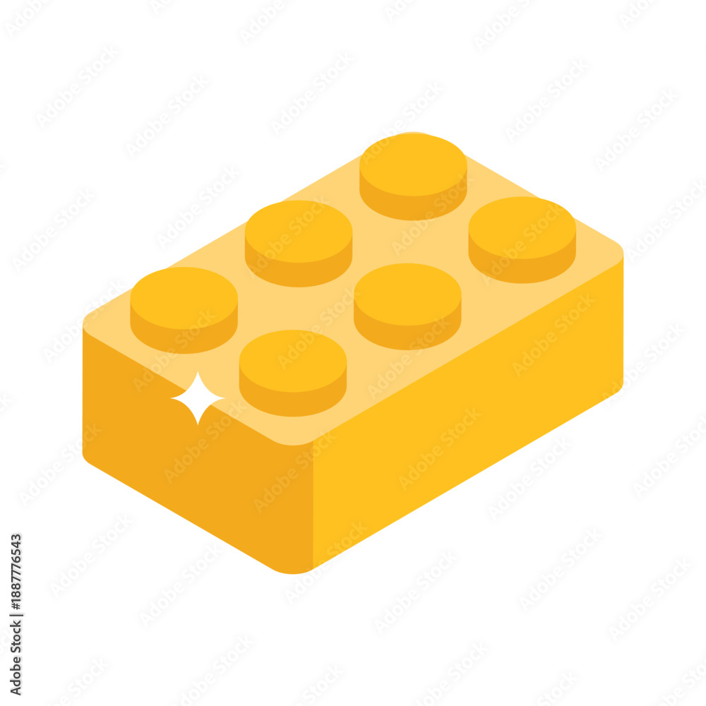 Naklejka premium Sleek isometric icon of colorful building block