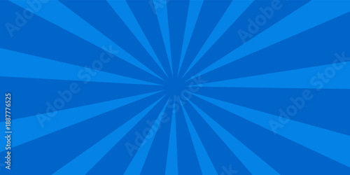 Pop art comic blue background with halftone, rays, gradient. Vector cartoon illustration in retro style. Design for comic book, poster, banner