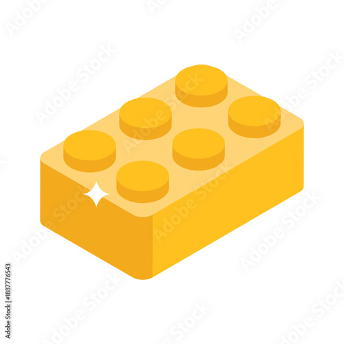 Sleek isometric icon of colorful building block