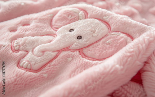 Close Up View of a Cozy Pink Fleece Baby Blanket Isolated on Transparent Background PNG.