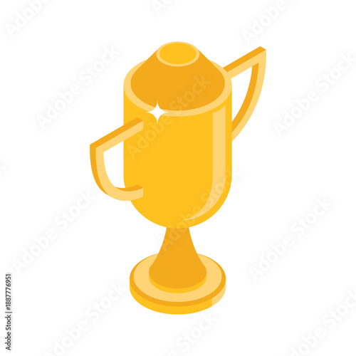 Ready to use isometric icon of shiny sports trophy