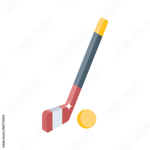 Sleek isometric icon of ice hockey game gear