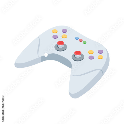 Sleek isometric style icon of console gamepad