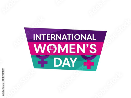 Celebrating International Women's Day with colorful graphics and symbolic elements