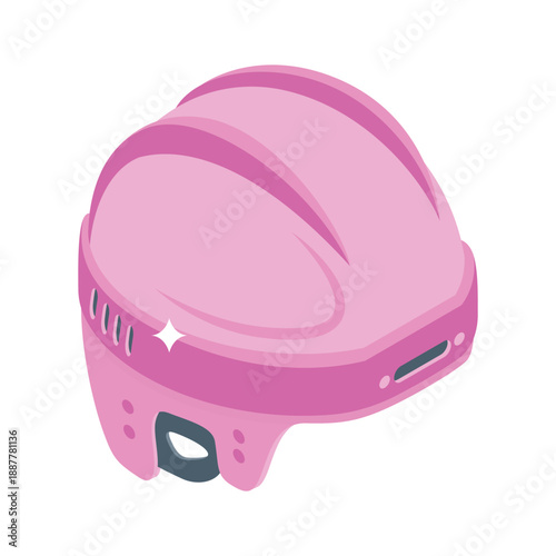 Trendy isometric icon of racing helmet design