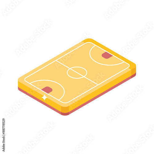 Premium isometric icon of indoor basketball court