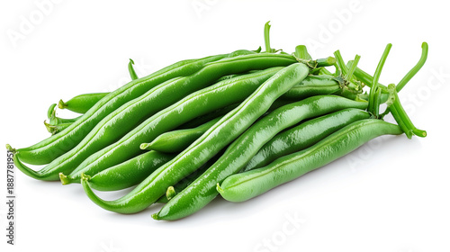 Green beans isolated on a white background