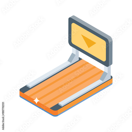 Premium isometric style icon of bowling alley track