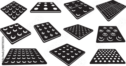 Various Black and White Tactile Marker Boards Illustration Set