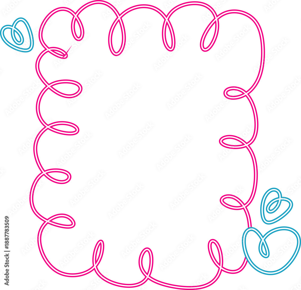 Obraz premium Neon Valentines Day Frame with Heart