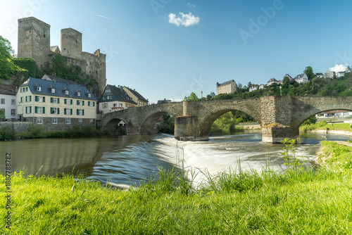 View to the castle Runkel with the river Lahn