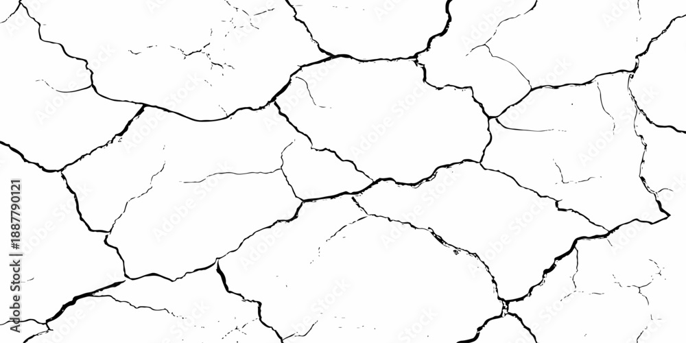 Fototapeta premium Black and white texture of cracked and abstract grunge texture effect old concrete faded wall dry surface patterns background. 