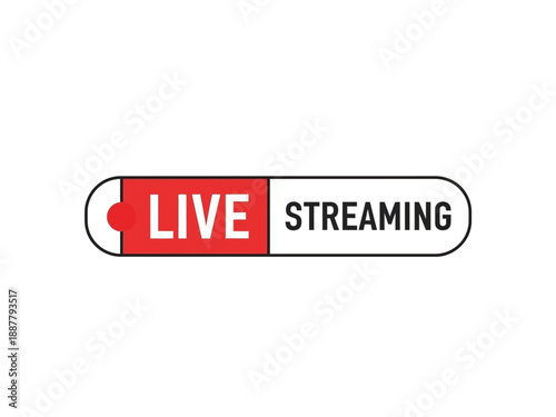 Live streaming media button icon on a simple white background