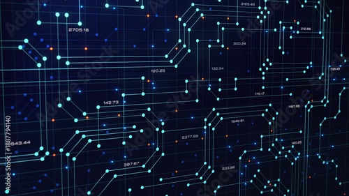 Abstract control panel, circuit board, circuit diagram with traces, connections and signal lights. Conductor path, data processing, reflections, LED or diode light, technology, sciences.