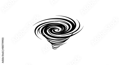 Black swirling stormy weather icon design.