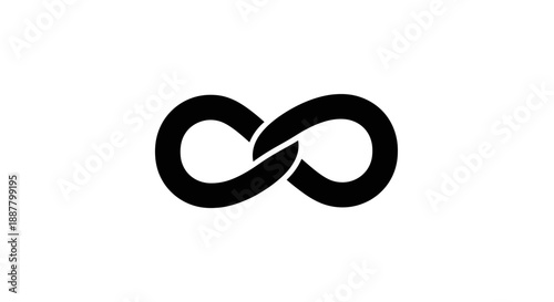 Black infinity symbol on white background.