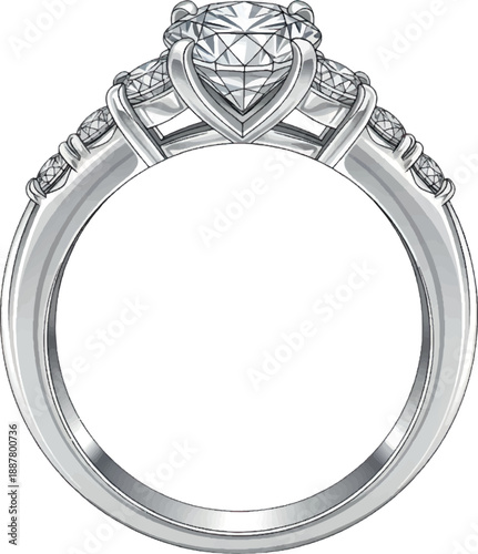 diamond engagement ring with heart shaped setting.