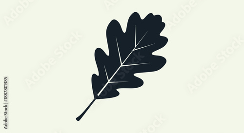 Black silhouette of an oak leaf.