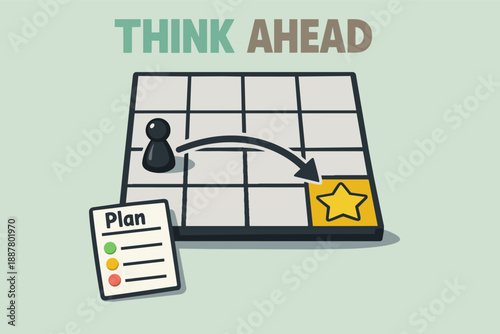 Business strategy development: planning future steps on a board game with goals