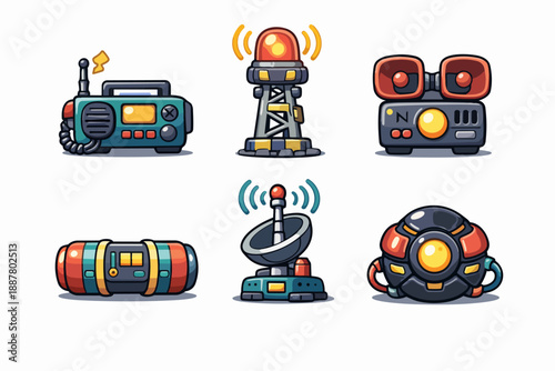 Communication devices set providing alerts and broadcasting signals, delivering information